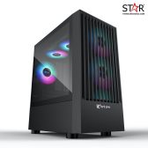 Thùng máy Case Jetek Game – X1 Tặng 3 Fan RGB (Đen)