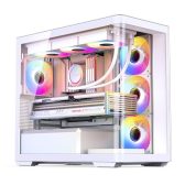 Thùng máy Case Jonsbo D300 - White | Micro ATX, kính cong