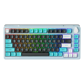 Bàn phím cơ Machenike K600T-B82 Tri-Mode RGB Grey Blue | Wireless, GR Silver Switch