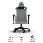Ghế Gaming Corsair TC200 Fabric | Light Grey - White (CF-9010048-WW)