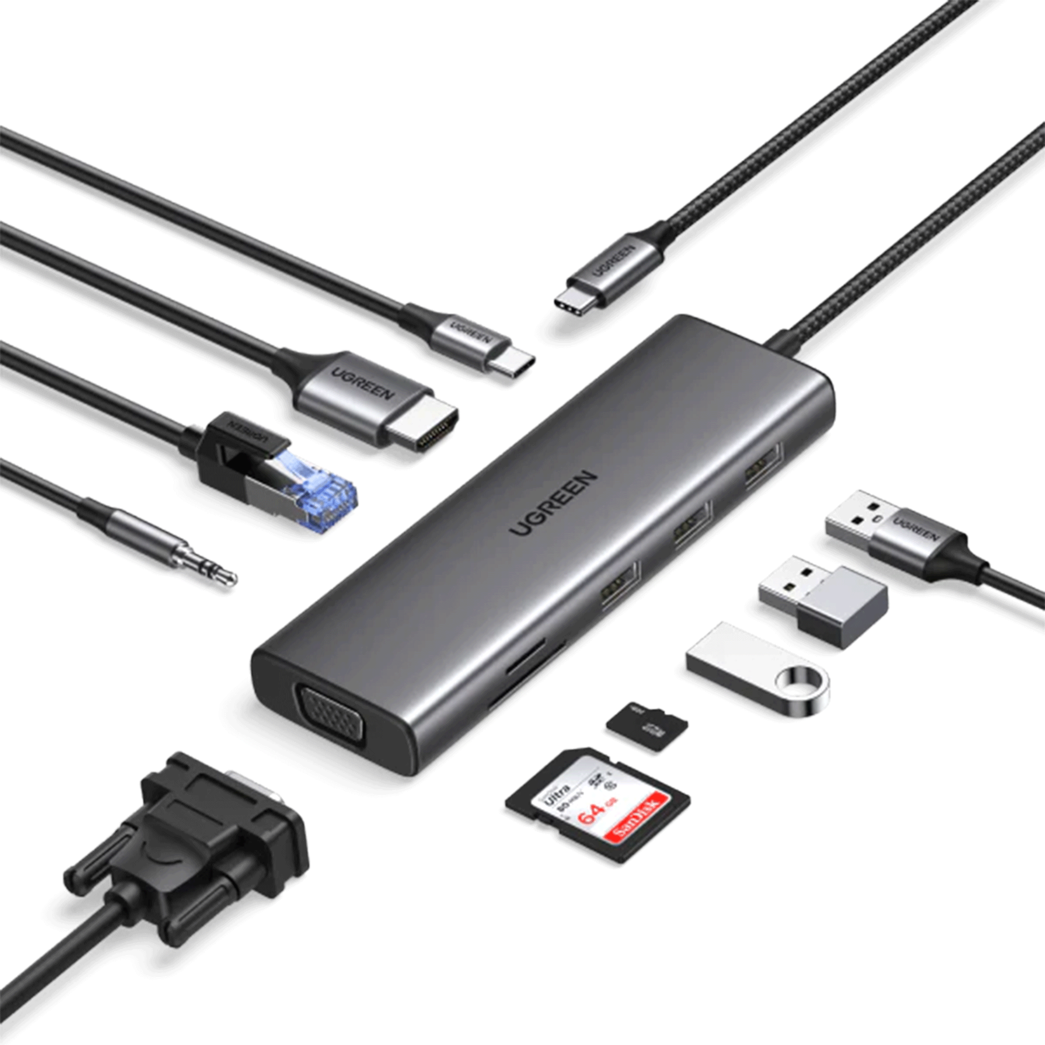 Hub chuyển đổi Type C Ugreen (15601) | 10 in 1