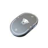 Nút nguồn Leopard dán led - Đen, hình bầu dục