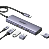Hub chuyển đổi Type C Ugreen (15596) | 5 in 1