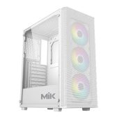Thùng máy Case MIK Aion White | Kèm sẵn 3 Fan RGB