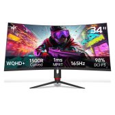 Màn hình gaming KTC H34S18S WQHD | 34 inch, 2K, VA, 165Hz, 1ms, cong, đen